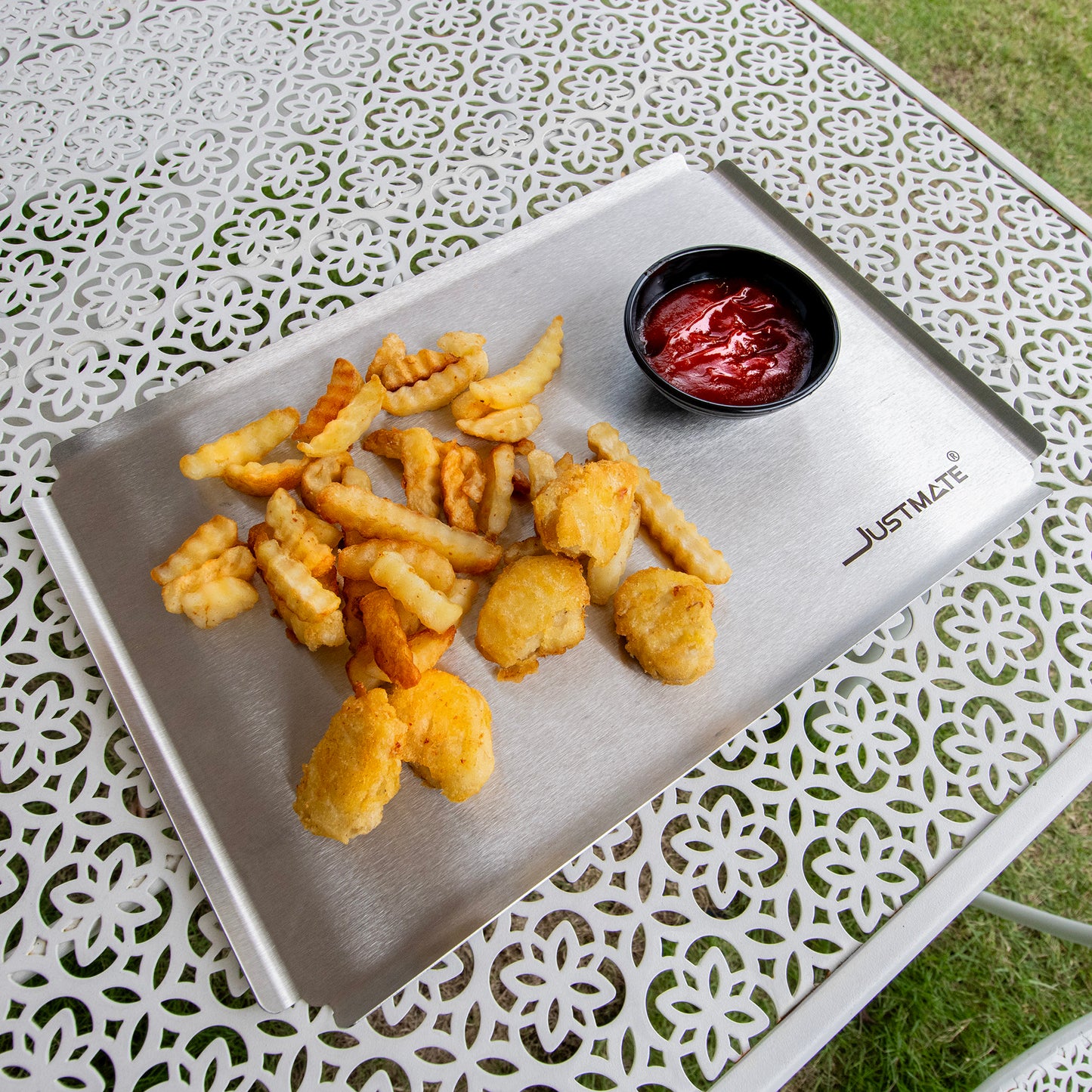 ถาดสแตนเลสอเนกประสงค์ ถาดแคมป์ปิ้ง ถาดกลางแจ้ง ร้านอาหาร ร้านกาแฟ คาเฟ่ STAINLESS 304 TRAY