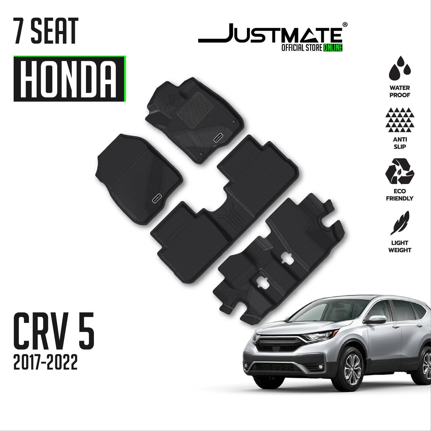 พรมปูพื้นรถยนต์ Justmate HONDA CRV G5 30