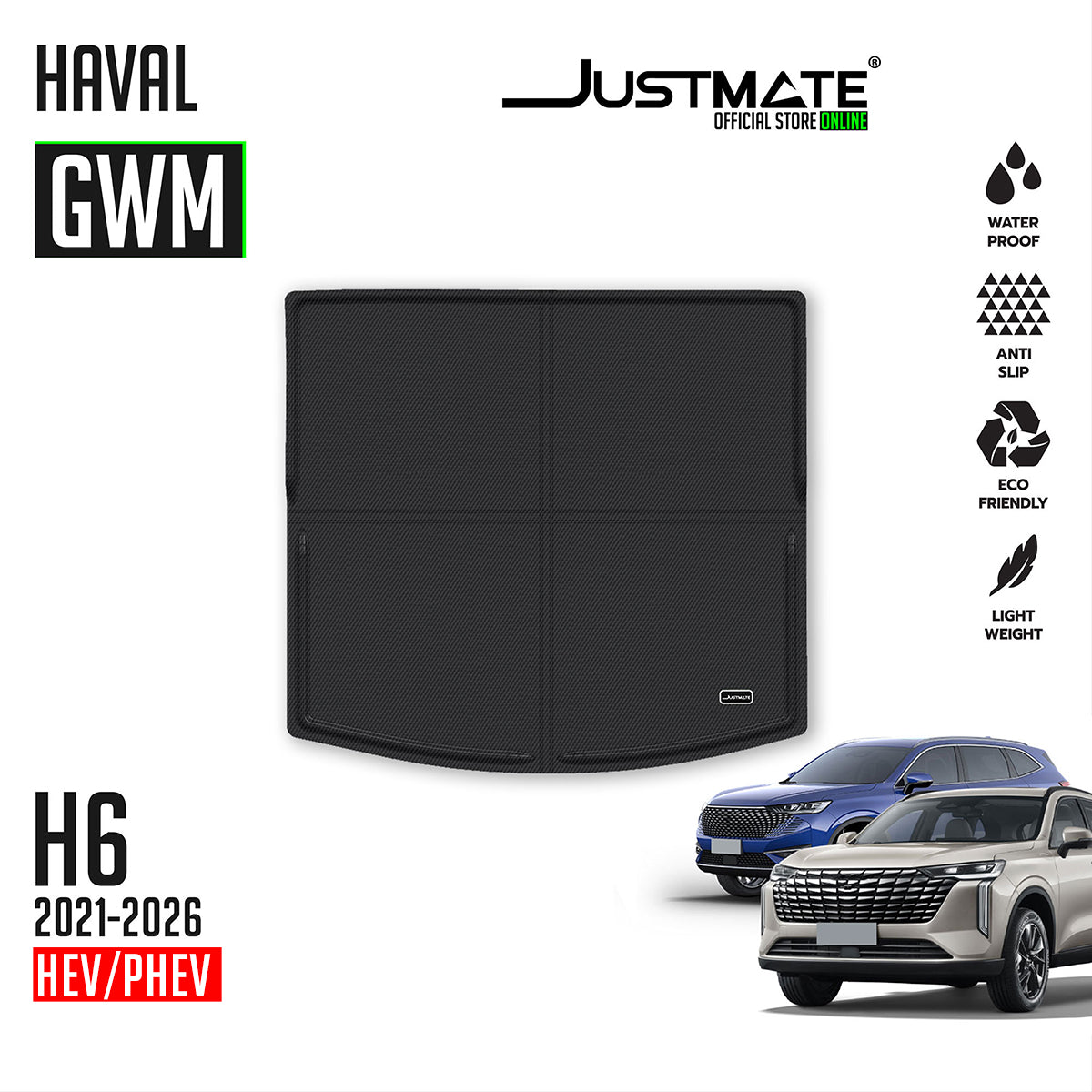 ถาดท้ายรถยนต์ GWM - HAVAL H6 HEV / PHEV [ YEARS 2021 - 2026 ] CARGO