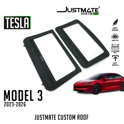 [JUSTMATE] ที่บังแดดในรถแบบเลื่อนเปิดปิดได้ CUSTOM ROOF FOR TESLA MODEL 3