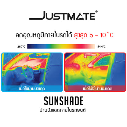 [JUSTMATE] ม่านบังแดดภายในรถยนต์ ม่านบังแดดหน้ารถ ม่านบังแดดด้านข้าง ป้องกัน UV ใช้ได้กับทุกรุ่น SUNSHADE