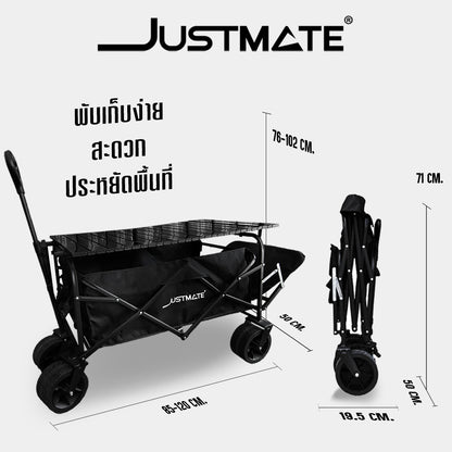 รถเข็นแคมป์ปิ้ง OUTDOOR รถเข็นแข็งแรง รถเข็นพับได้