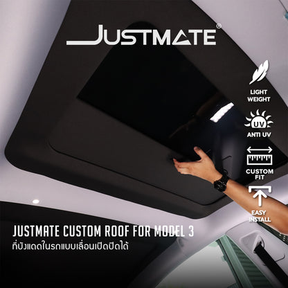 [JUSTMATE] ที่บังแดดในรถแบบเลื่อนเปิดปิดได้ CUSTOM ROOF FOR TESLA MODEL 3