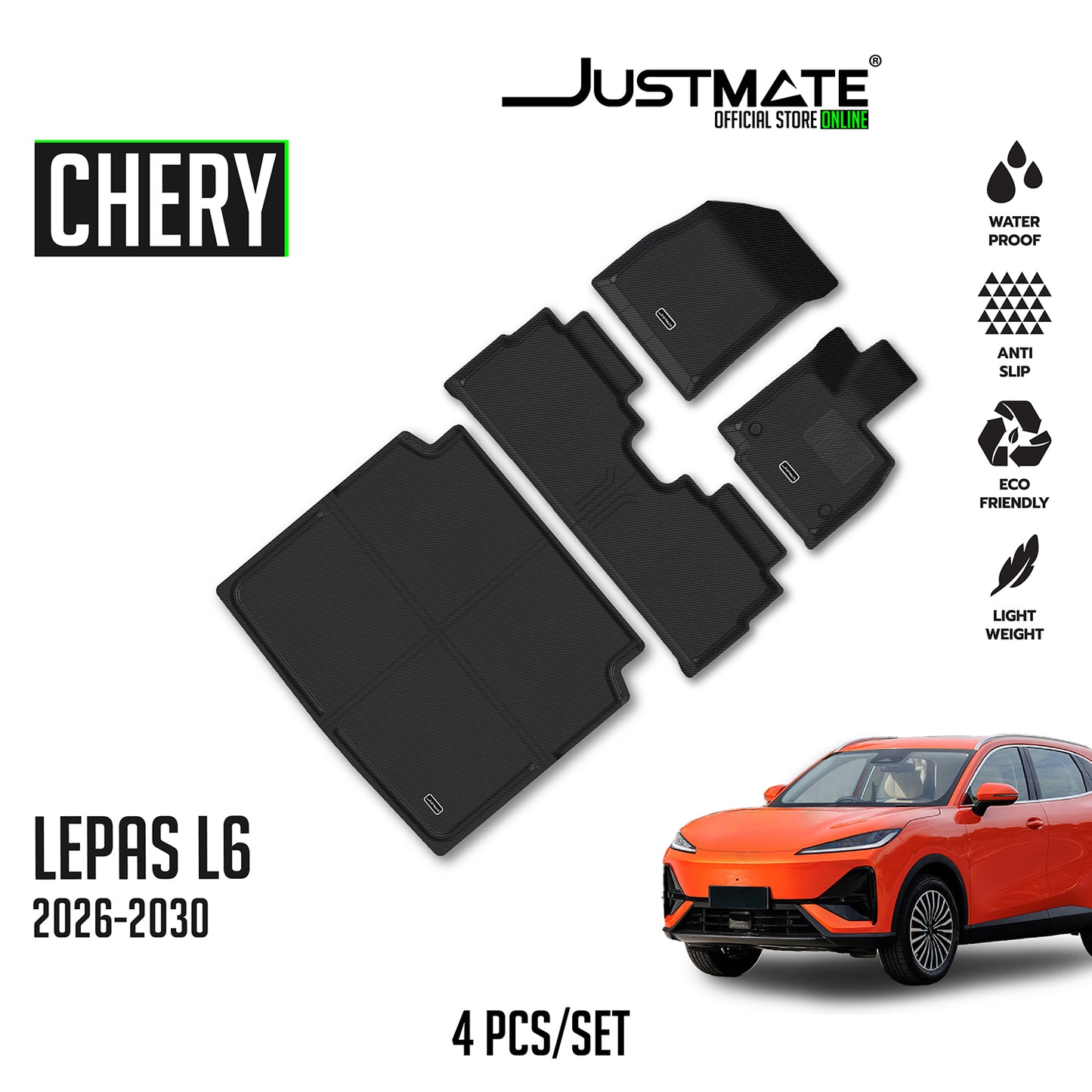 พรมปูพื้นรถยนต์ CHERY LEPAS L6 [ YEARS. 2026 - 2032 ] FULL SET