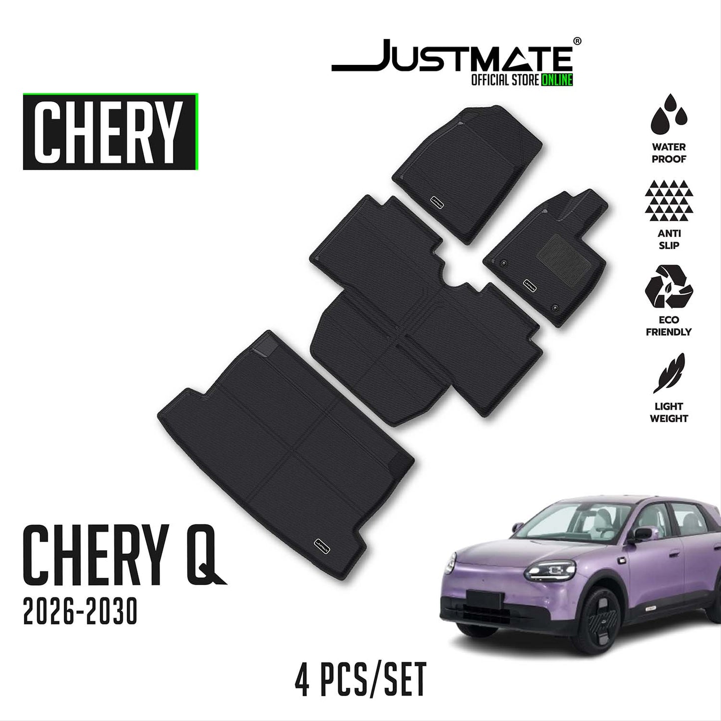พรมปูพื้นรถยนต์ CHERY Q [ YEARS. 2026 - 2032 ] FULL SET