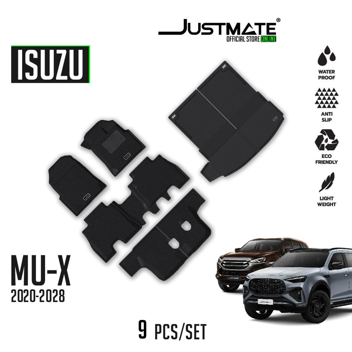 พรมปูพื้นรถยนต์ ISUZU MU-X [ YEARS. 2020 - 2025 ] FULL SET