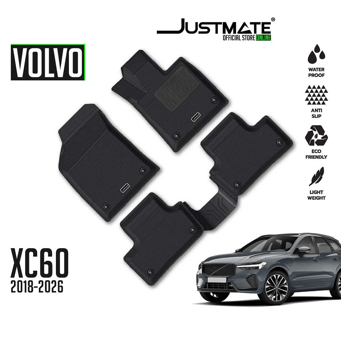 พรมปูพื้นรถยนต์ VOLVO -XC60 [2018 - 2026] น้ำมัน และ HEV