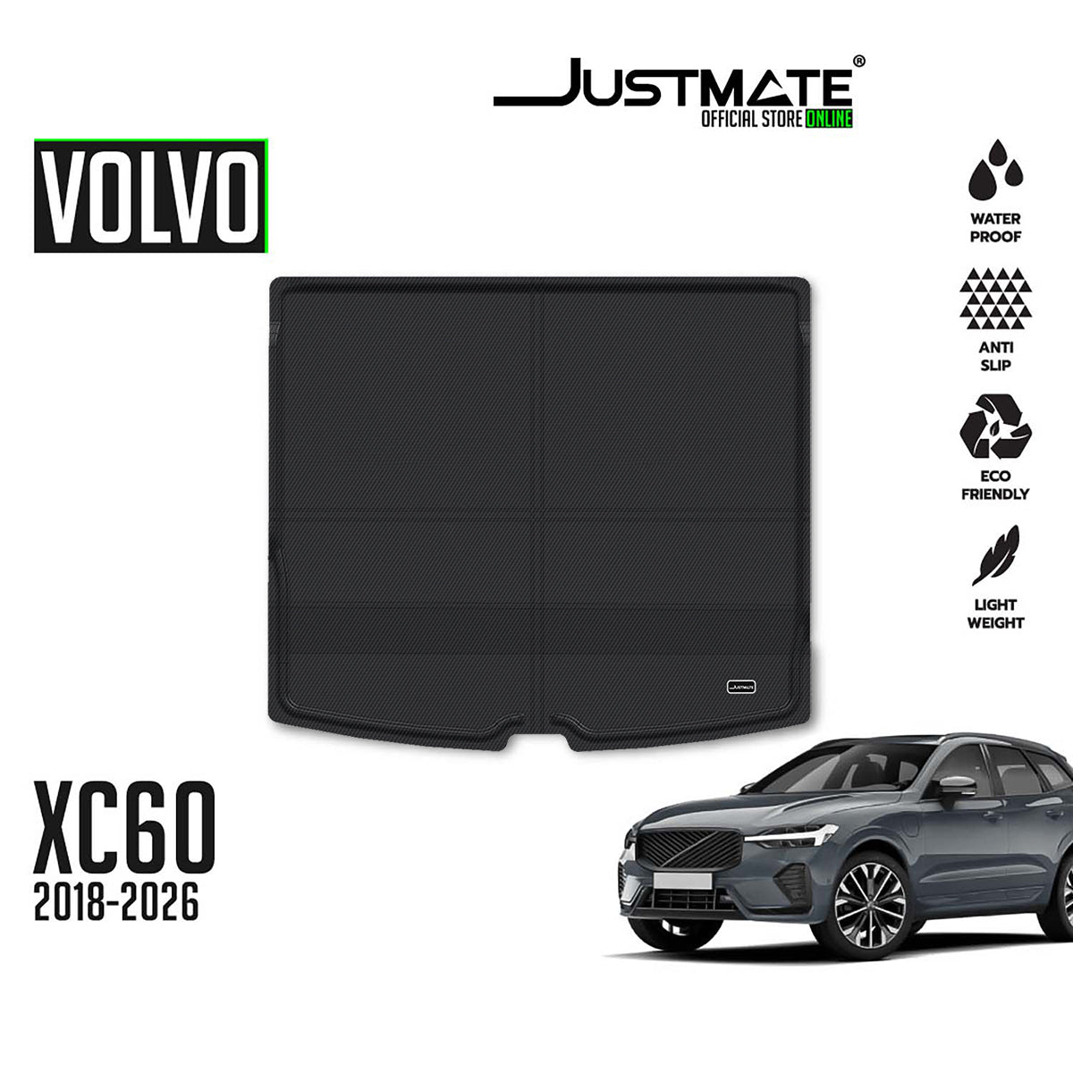 ถาดท้ายรถยนต์ VOLVO XC60 [2018 - 2026] น้ำมัน และ HEV CARGO