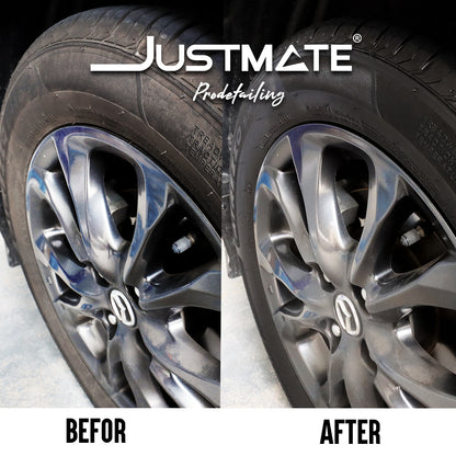 [JUSTMATE] สเปรย์เคลือบเงาพลาสติกดำ เครื่องหนัง และยางดำ SILICONE PROTECT & TIRECOAT